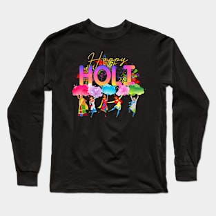 Happy Holi, Hindu Festival Of Colors, Hindu Family Matching, Festival Hindu Of Spring, Indian Spring Long Sleeve T-Shirt